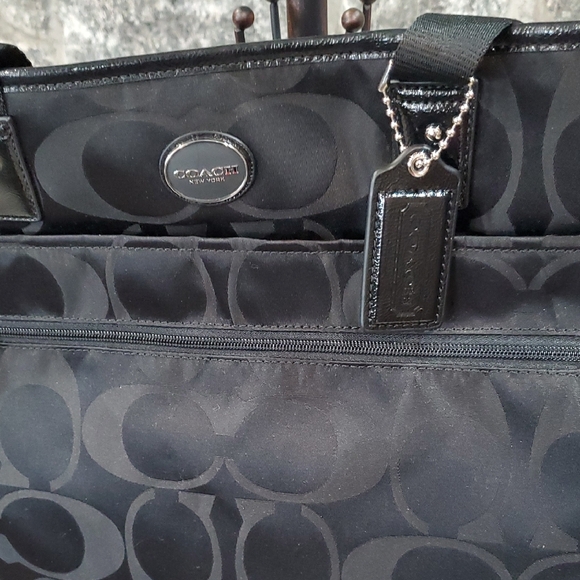 Coach Black Signature Travel Bag/Diaper Bag - Picture 3 of 15